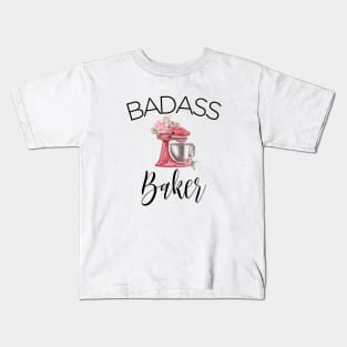 Badass Baker Funny Slogan Kids T-Shirt